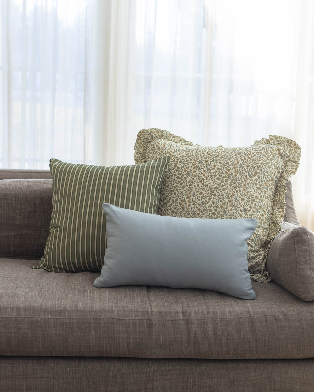 Decorative Pillow Cover, Meadow Ruffle 18" 22" 26" 12x20", Machine-Washable Care for Sofas, Beds and Living Room Accents, 5 Size Options image 19