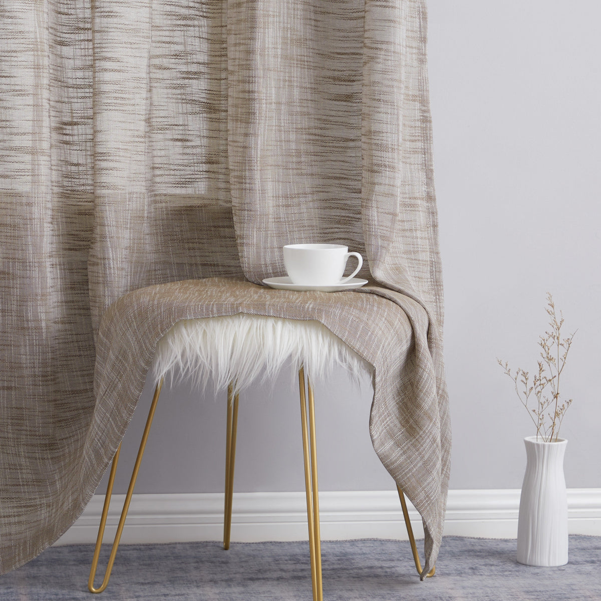 Window Curtain, Madison Faux Linen Sheer Grommet Panels for Bedrooms, Living Rooms and Home Privacy, 8 Sizes and 10 Colors image 19