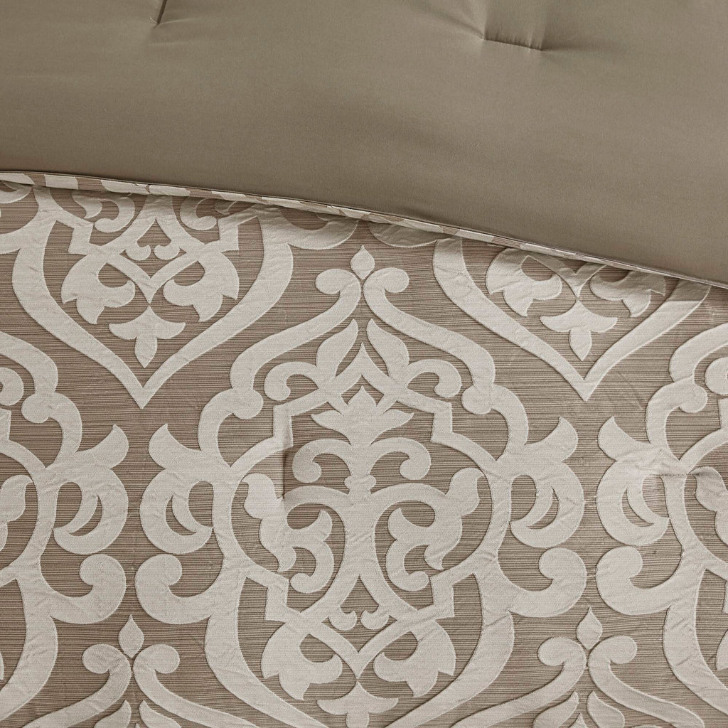 Bed Comforter, Odette 8 Piece Jacquard Set, Machine-Washable Care, Hypoallergenic Comfort for Year-Round Bedroom Comfort and Restful Sleep image 19