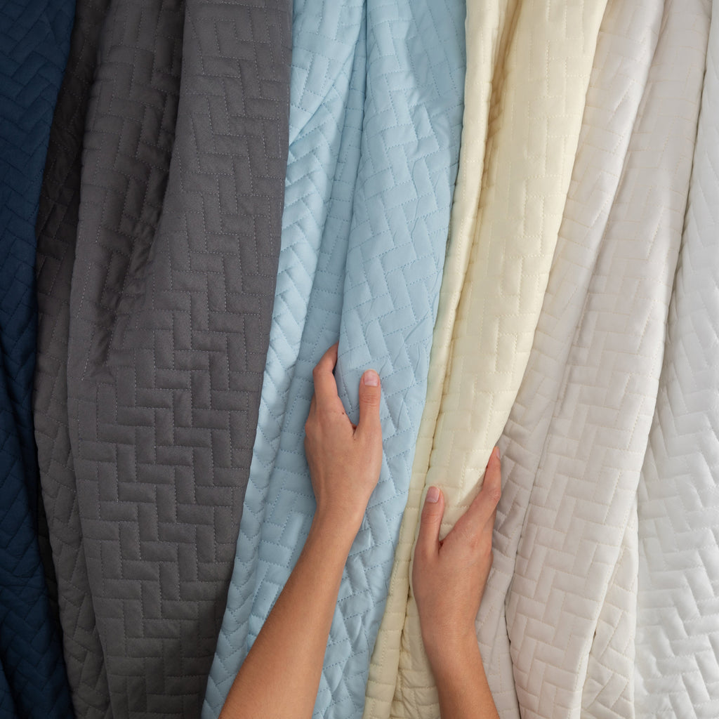 Quilted Coverlet Set, 3 Piece Herringbone for Guest Bedrooms, Layered Beds and Everyday Bedding, 3 Sizes and 6 Colors image 19