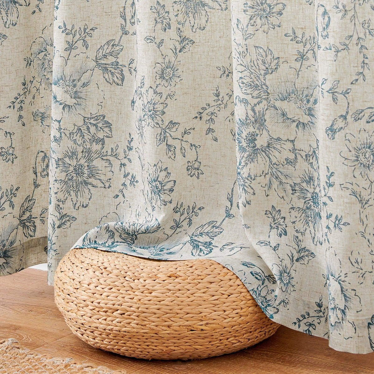 Window Curtain, Floral Lined Linen Blend Curtains (2 Panels), Machine-Washable Care for Windows, Room Styling and Everyday Privacy image 19