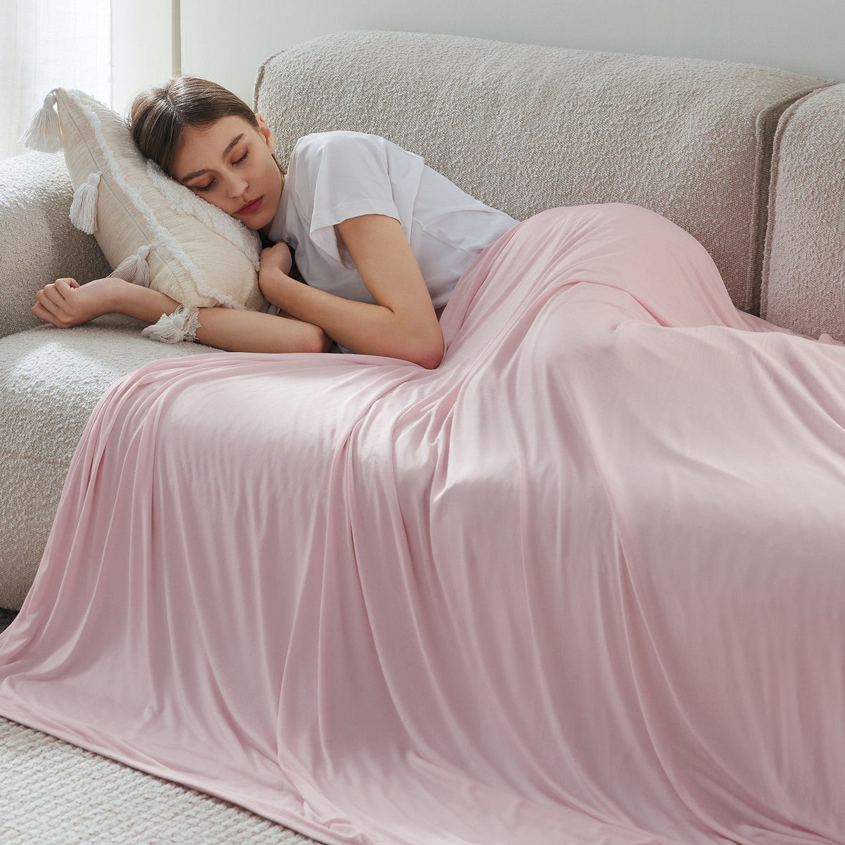 Cozy Throw Blanket, Reversible Cooling for Sofas, Beds and Relaxing at Home, 4 Sizes and 7 Colors image 19