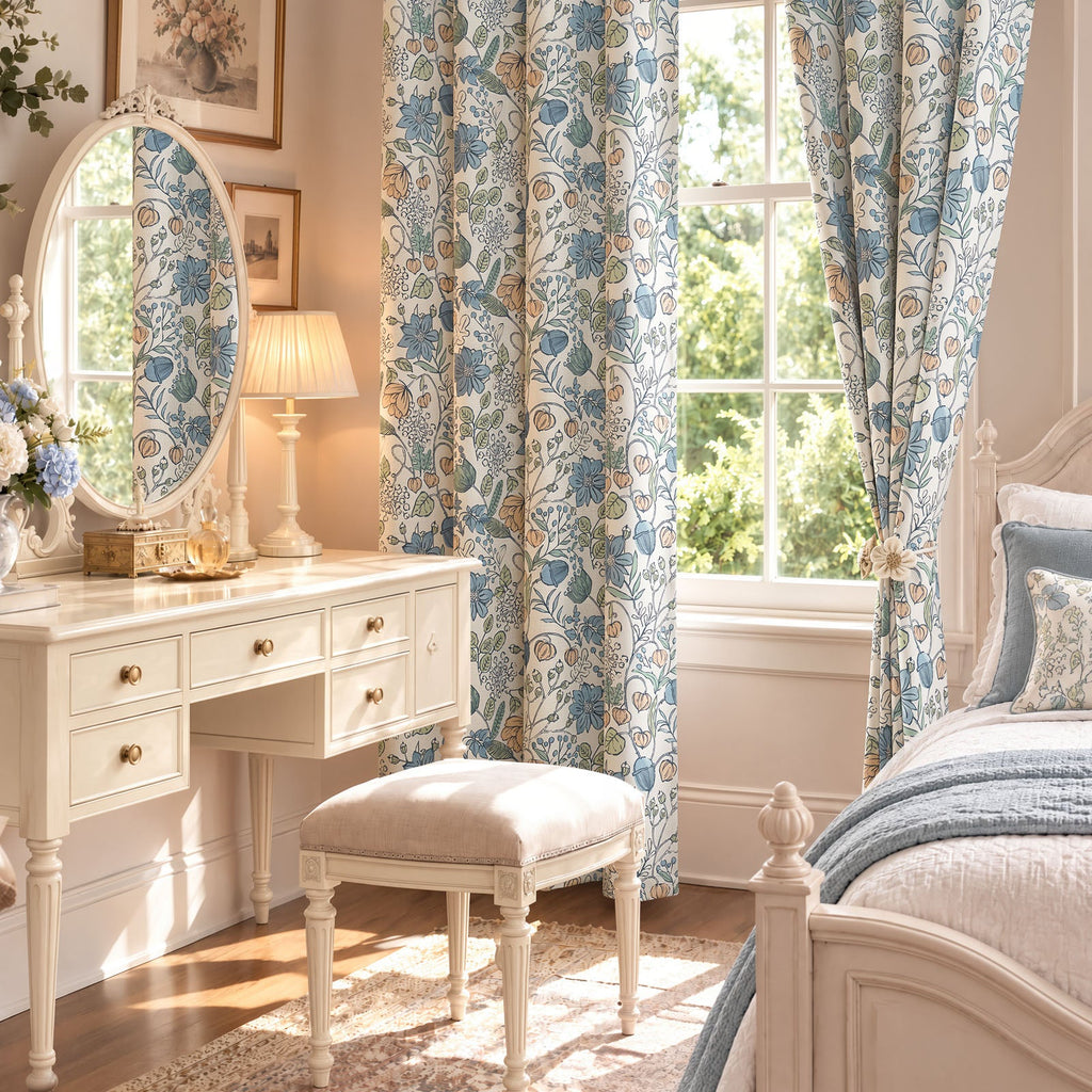 Window Curtain, Botanical Sketch Floral Curtains (2 Panels), Lightweight Design for Windows, Room Styling and Everyday Privacy image 19