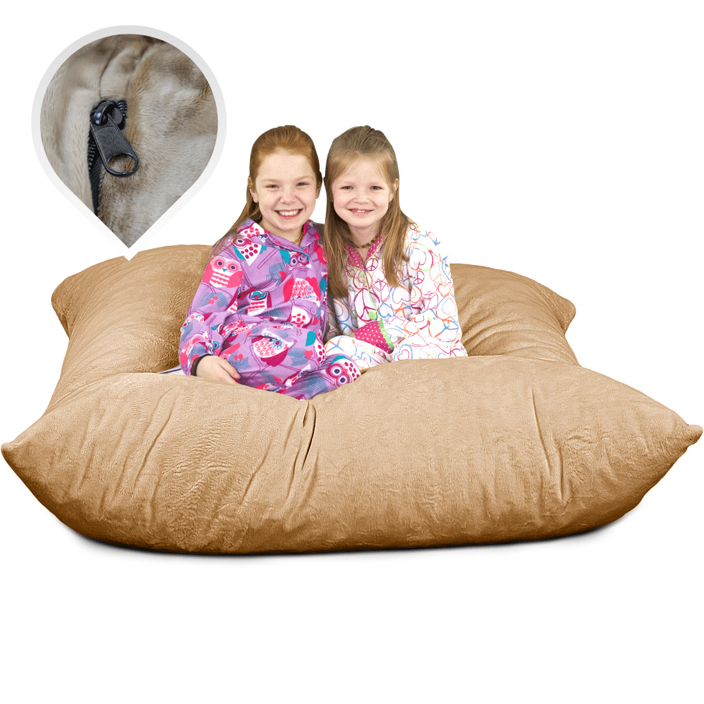Bed Pillow, 5.5 Ft Bean Bag Chair Floor Replacement Cover, Machine-Washable Care for Sleeping, Reading and Bedroom Comfort, 8 Color Options image 19