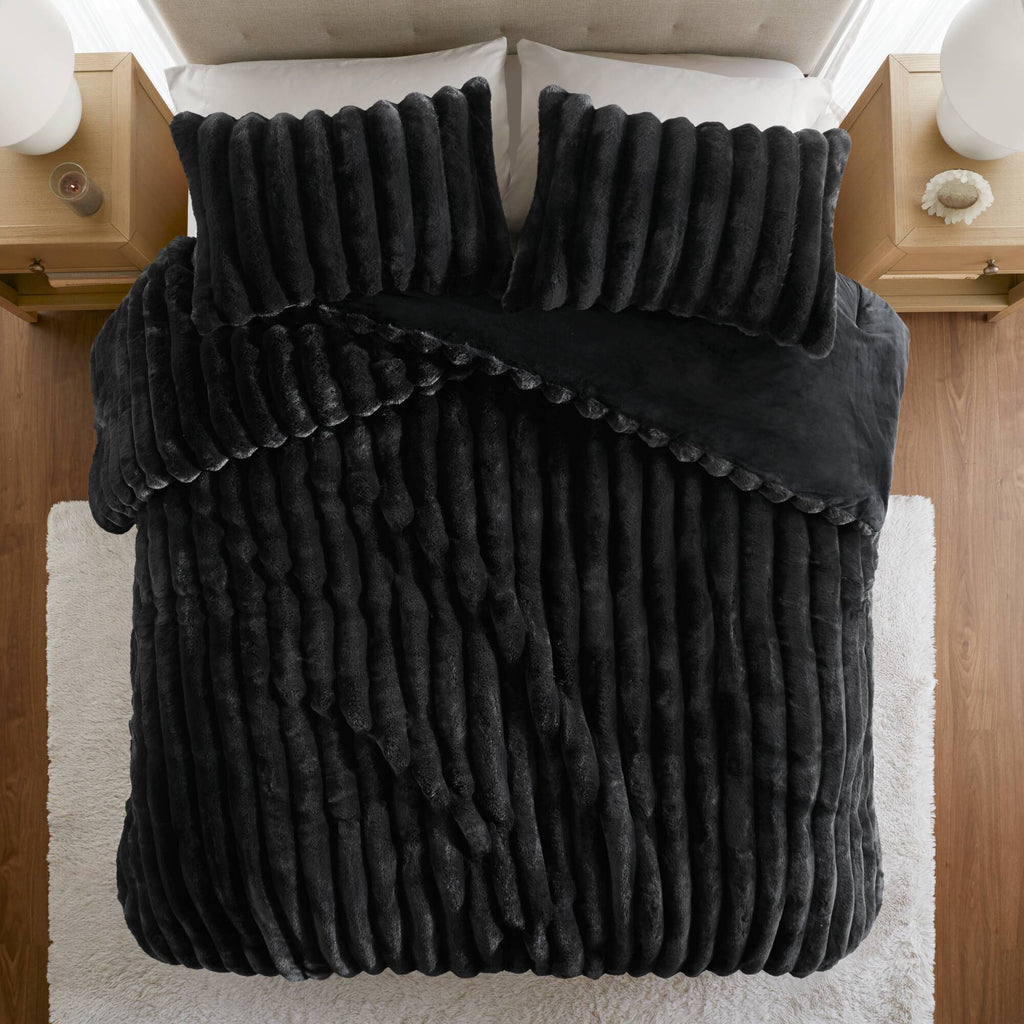 Bed Comforter, Jasmine Ultrasoft Faux Fur Ribbed Set, Lightweight Design for Year-Round Bedroom Comfort and Restful Sleep image 19