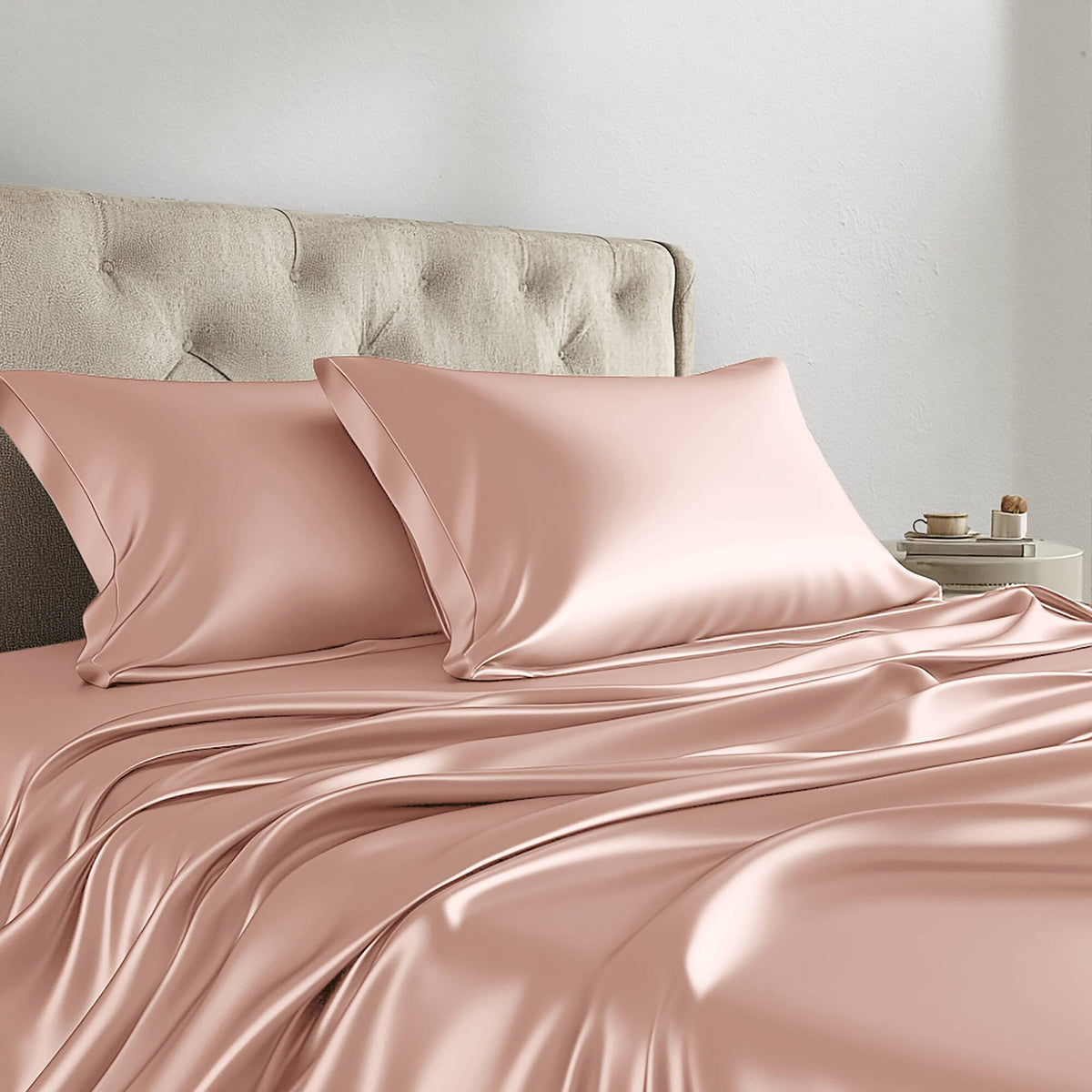 Bed Sheet Set, Satin for Master Bedrooms, Guest Beds and Daily Use, 6 Sizes and 12 Colors, Designed for Everyday Home Use image 19