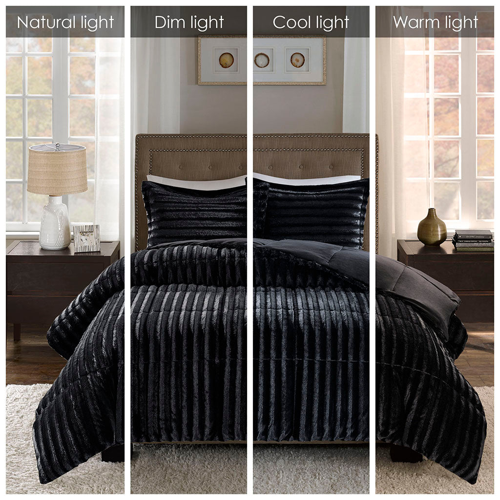 Bed Comforter, Duke Faux Fur Mini Set, Machine-Washable Care, Hypoallergenic Comfort for Everyday Bedding and Comfortable Sleep image 19