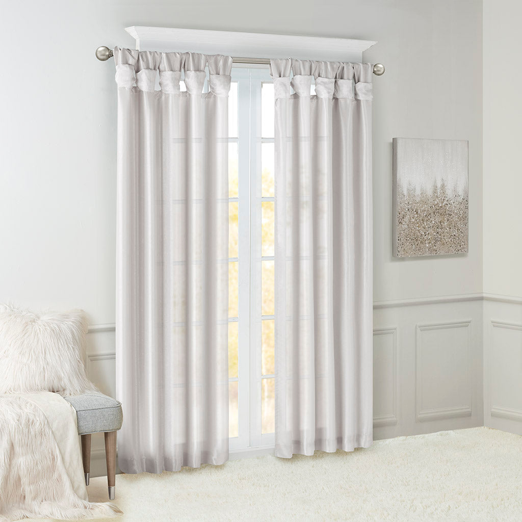 Window Curtain, Emilia Twist Tab Lined Panel, Machine-Washable Care for Windows, Room Styling and Everyday Privacy, 5 Sizes and 14 Colors image 19