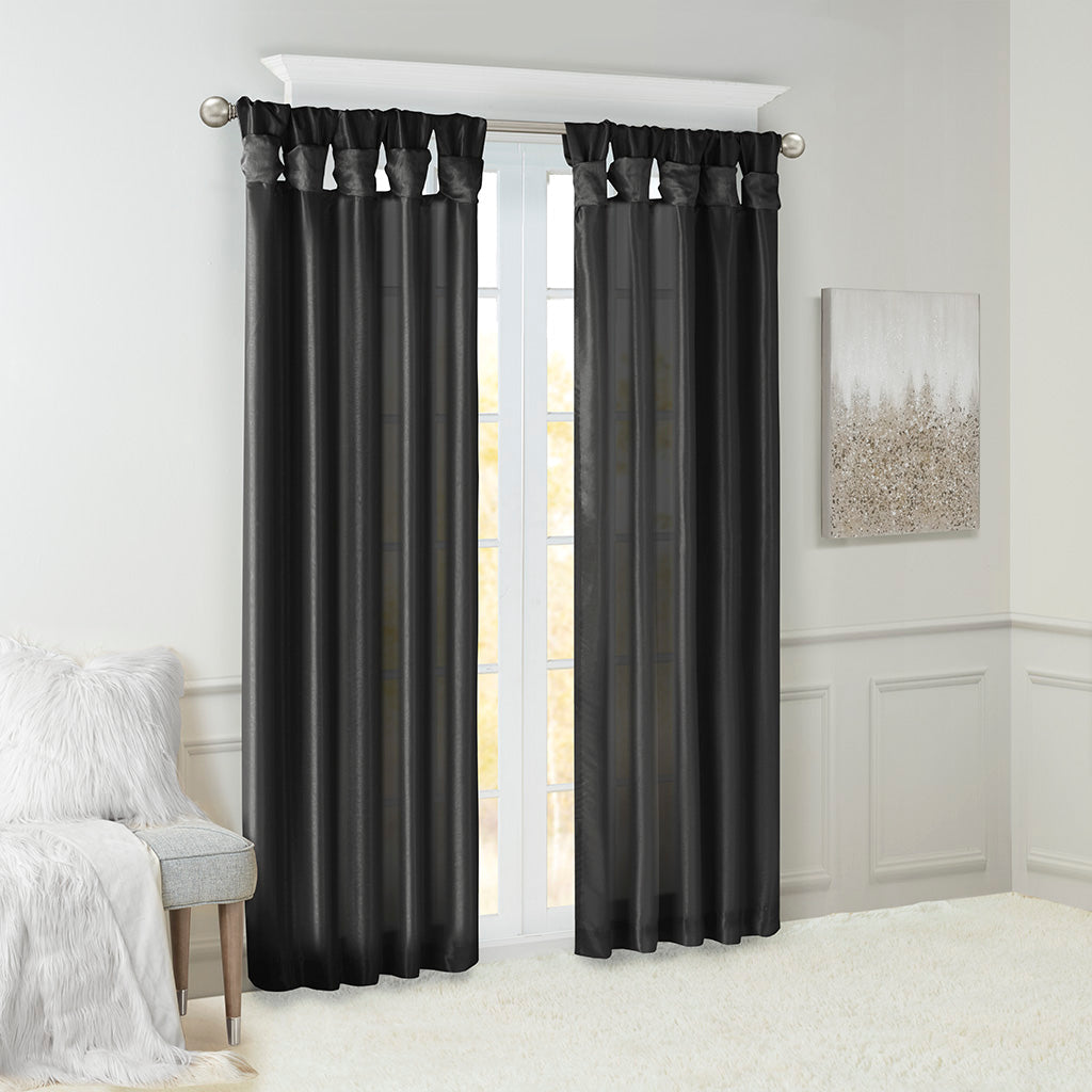Window Curtain, Emilia Twist Tab Lined Panel, Machine-Washable Care for Windows, Room Styling and Everyday Privacy, 5 Sizes and 14 Colors image 20
