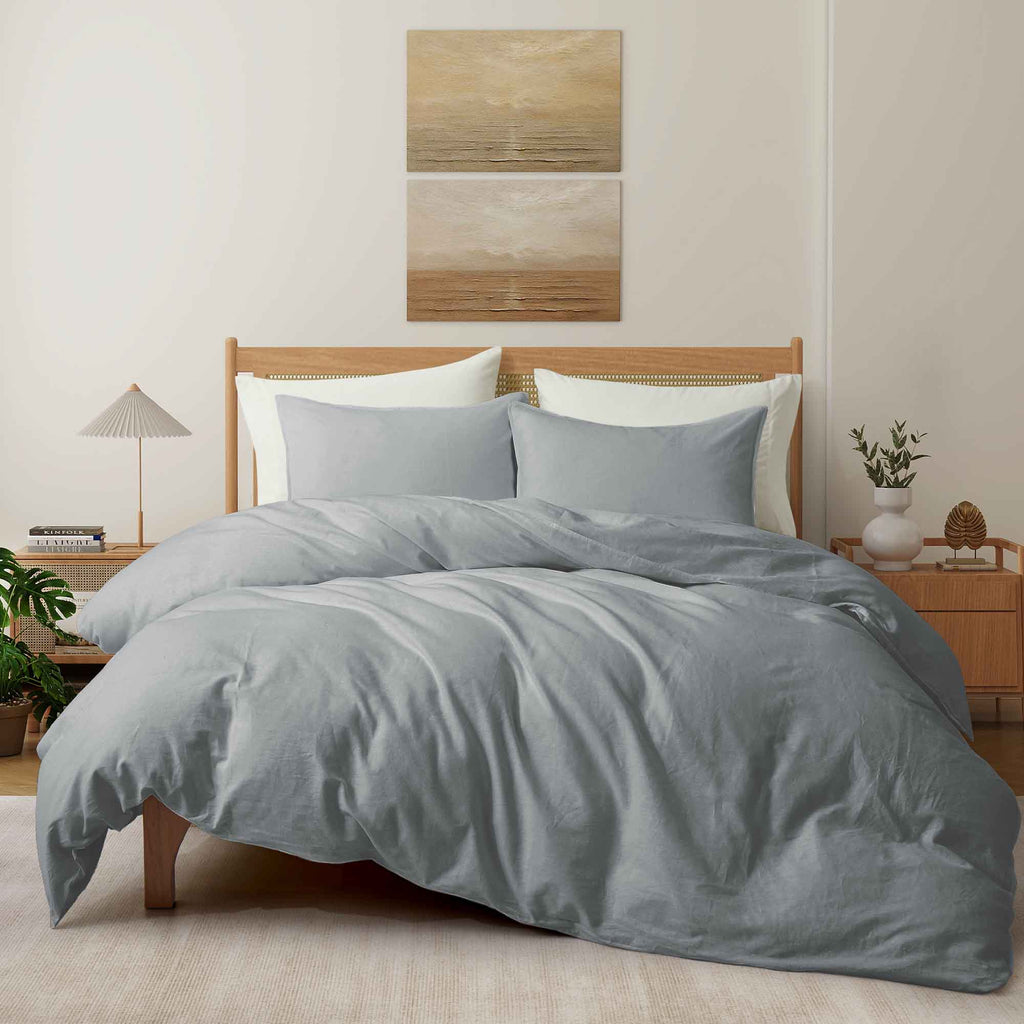 Duvet Cover Set, Linen Cotton Blend, Breathable Construction, Machine-Washable Care for Bedroom Bedding Refresh and Everyday Comfort image 20