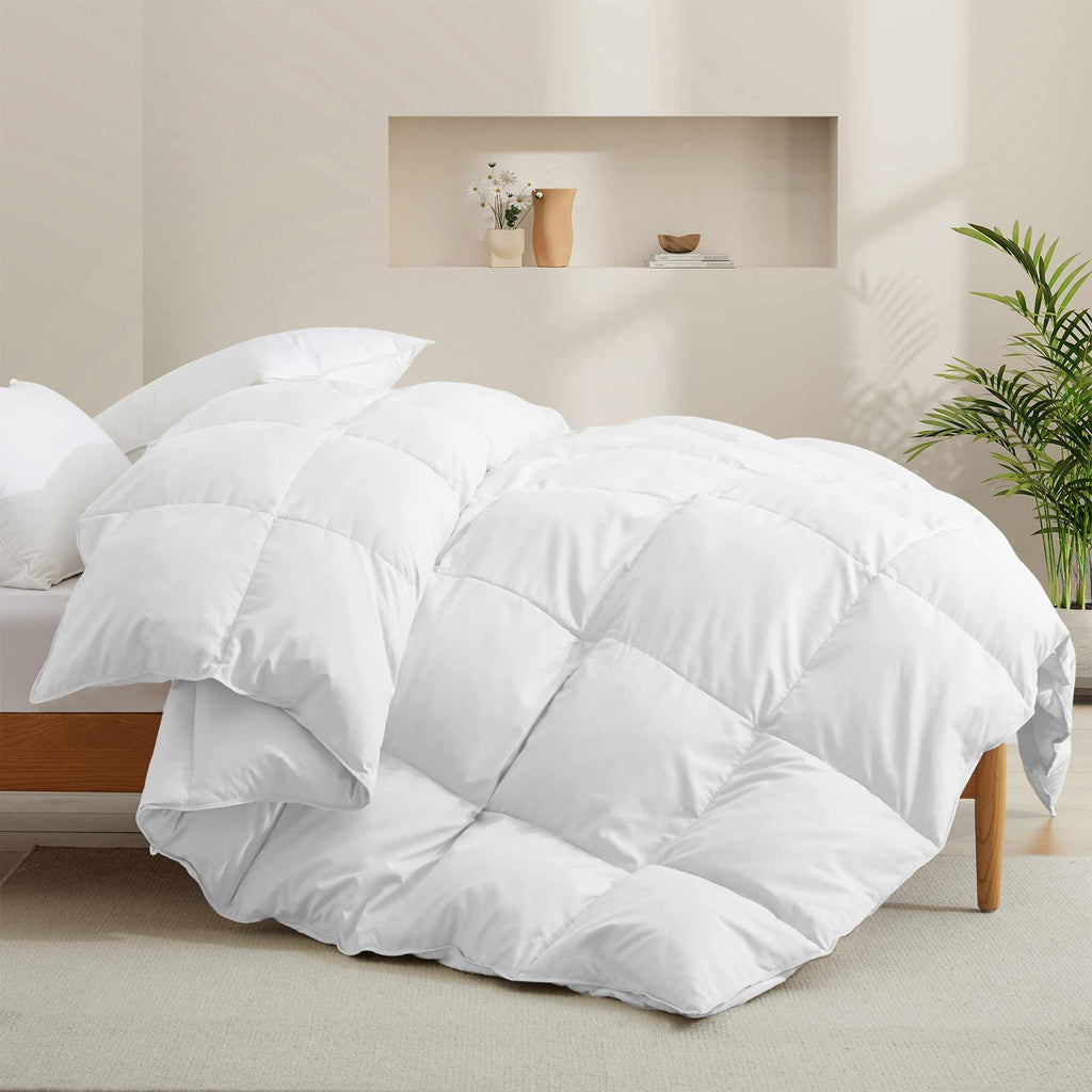 Down & Feather Comforter, Goose, Lightweight Design, Machine-Washable Care for Everyday Bedding and Comfortable Sleep, 4 Sizes and 8 Colors image 20