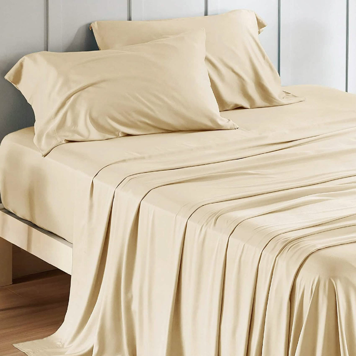 Bed Sheet Set, Rayon Derived from Bamboo, Cooling Comfort, Breathable Construction for Everyday Bedroom Comfort and Guest Rooms image 20