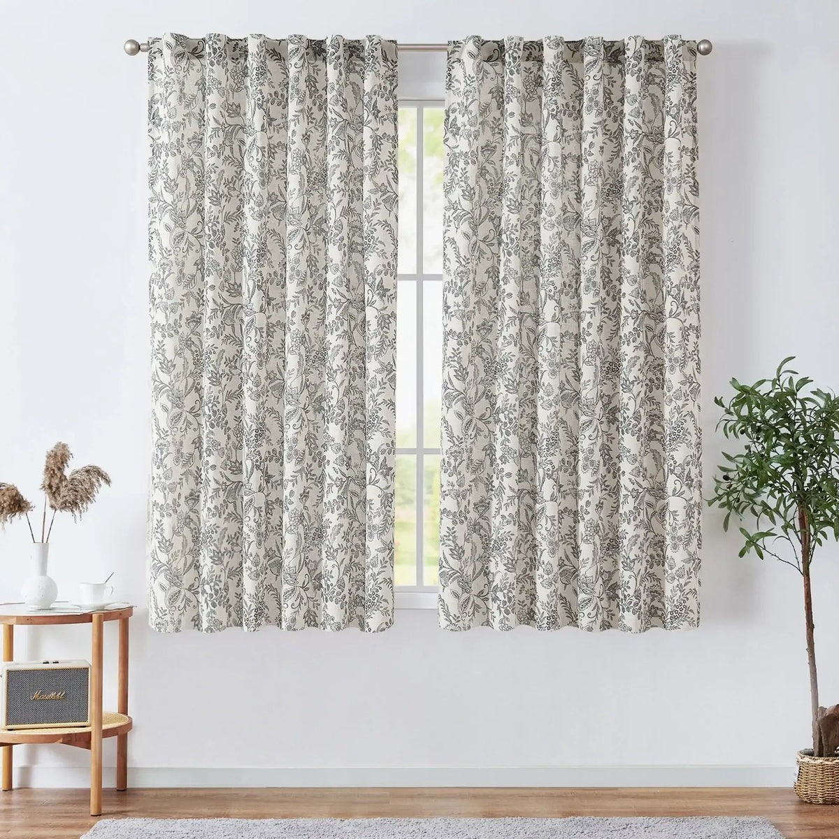 Window Curtain, Ethereal Botanical Linen Curtains (2 Panels), Lightweight Design for Windows, Room Styling and Everyday Privacy image 20