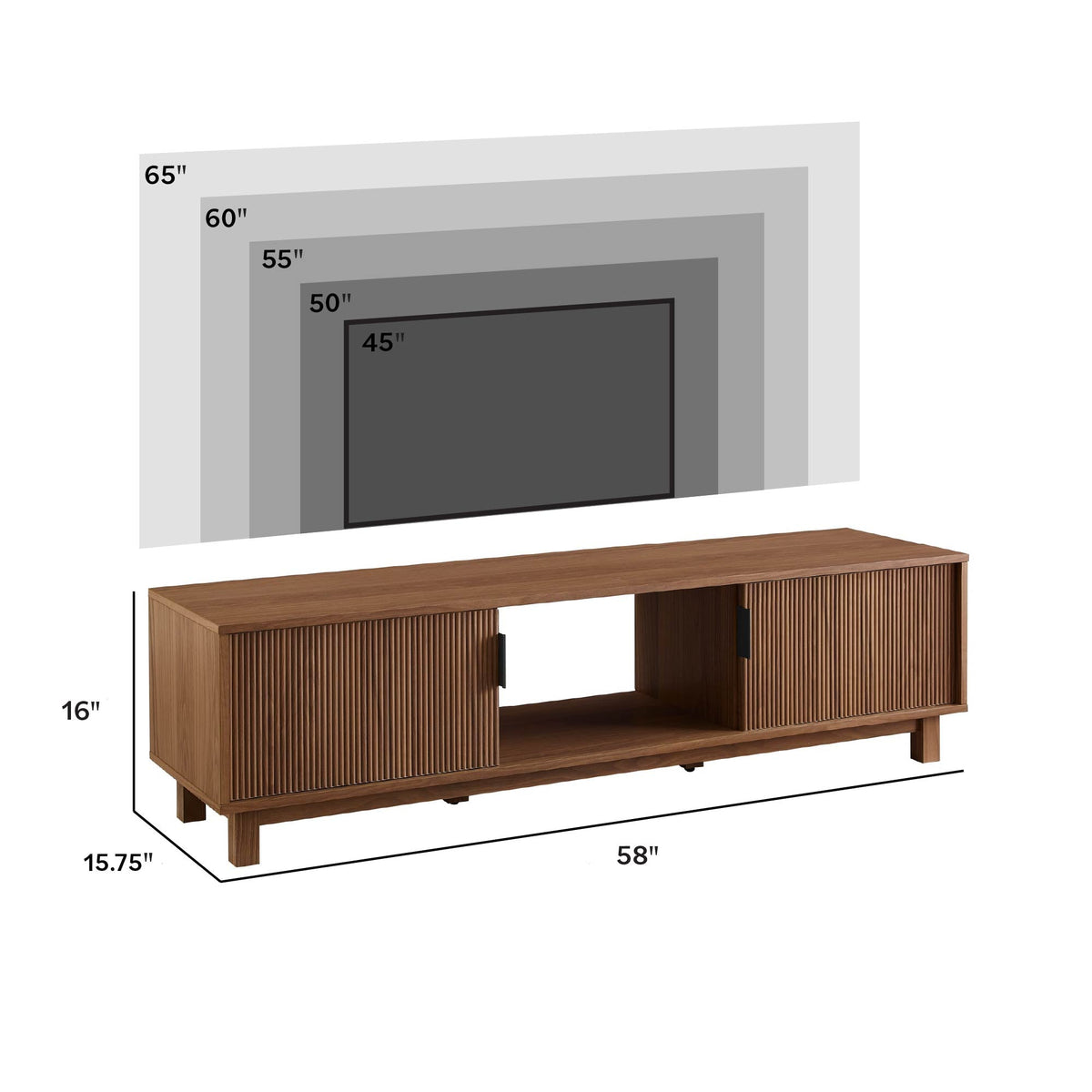 TV Stand, Reema Arundo Scandinavian Reeded for Television Displays, Consoles and Organized Living Spaces, 2 Sizes and 2 Colors image 20