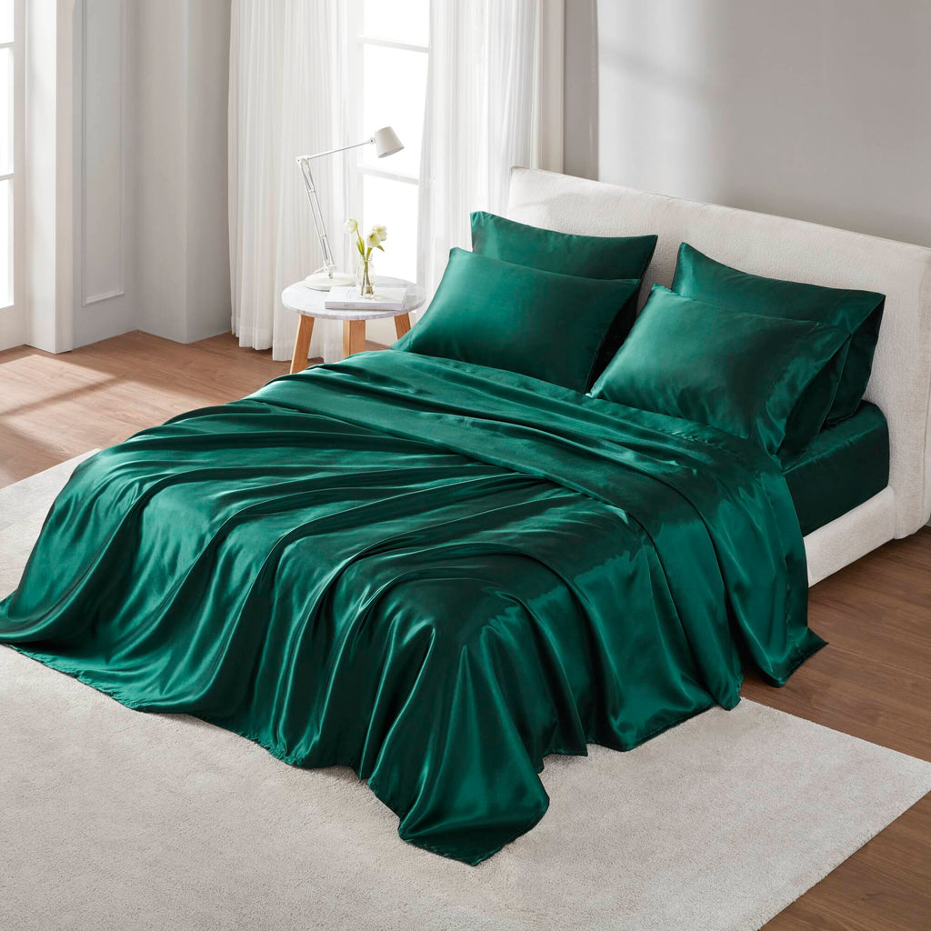 Bed Sheet Set, Satin for Master Bedrooms, Guest Beds and Daily Use, 6 Sizes and 12 Colors, Designed for Everyday Home Use image 20
