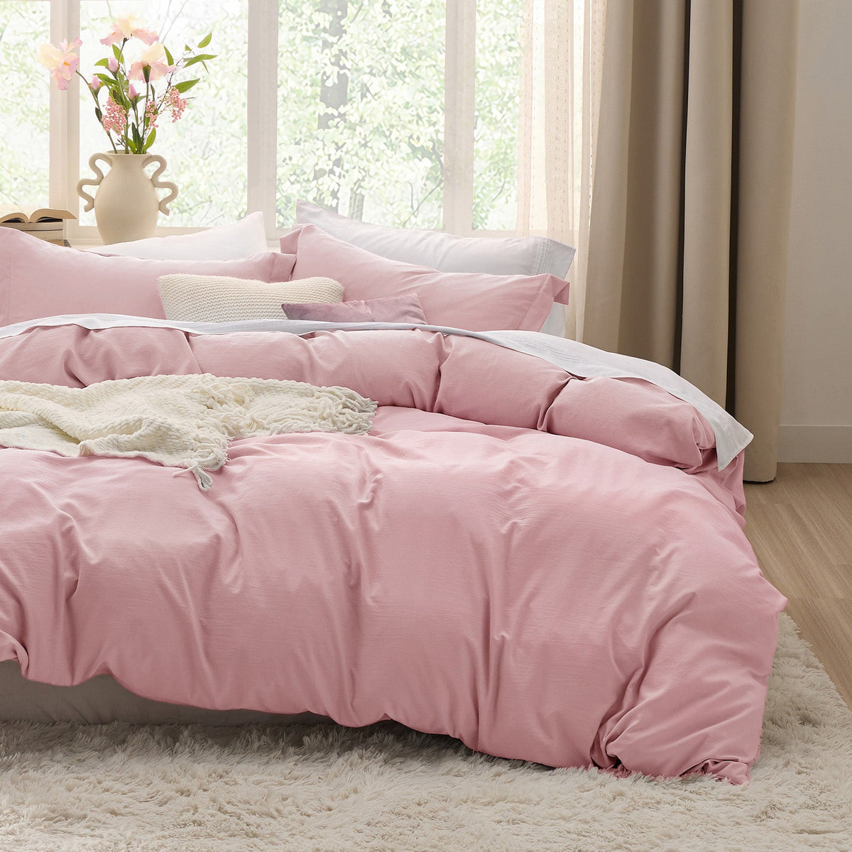 Duvet Cover Set, Ultra Soft Hypoallergenic Microfiber, Lightweight Design for Guest Rooms and Everyday Bedroom Styling image 20
