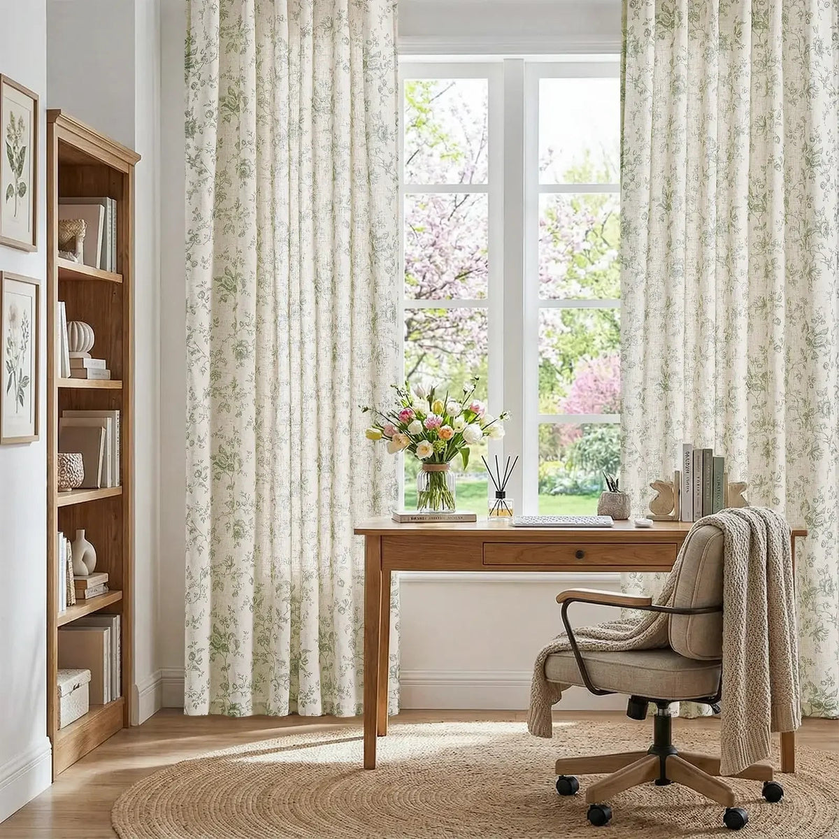 Window Curtain, Amelie Floral Linen Blend Curtains (2 Panels), Machine-Washable Care for Bedrooms, Living Rooms and Home Privacy image 20