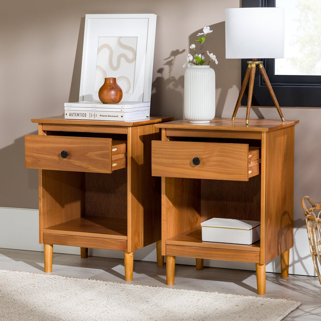 Nightstand, Spencer Solid Transitional Wood for Bedrooms, Bedside Essentials and Everyday Storage, 2 Size Options image 20
