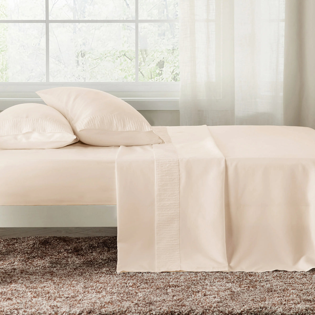 Bed Sheet Set, Ruched, Cooling Comfort, Breathable Construction for Master Bedrooms, Guest Beds and Daily Use, 7 Sizes and 14 Colors image 20