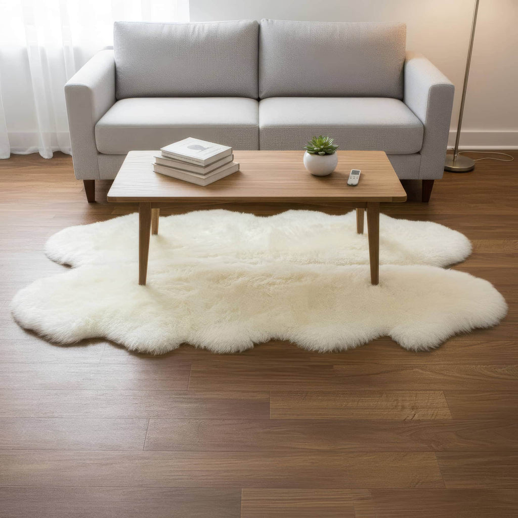 Area Rug, Genuine Sheepskin Fluffy Soft Pile Shaggy 100% for Hallways, Dining Spaces and Home Decor, 5 Size Options image 20