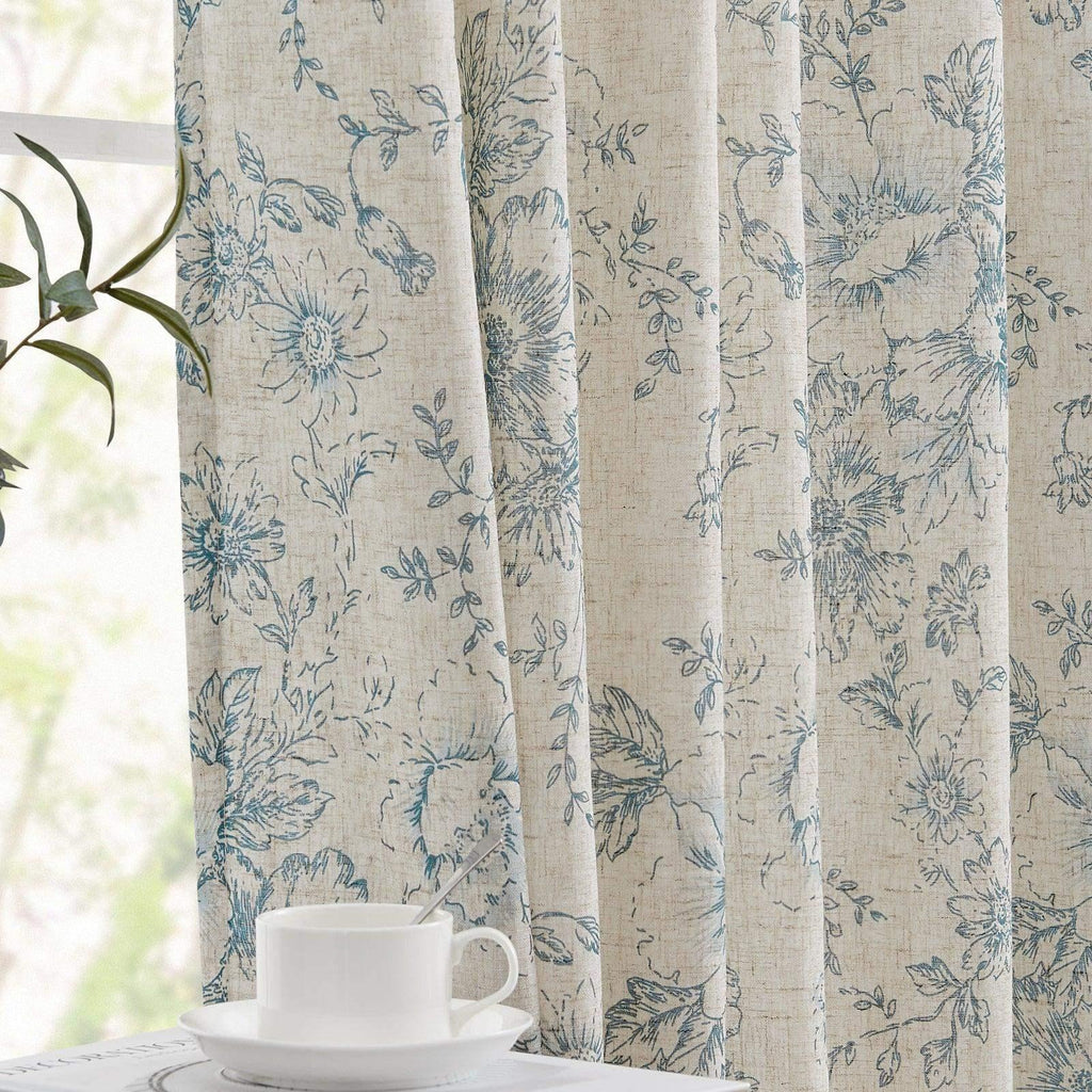 Window Curtain, Floral Lined Linen Blend Curtains (2 Panels), Machine-Washable Care for Windows, Room Styling and Everyday Privacy image 20