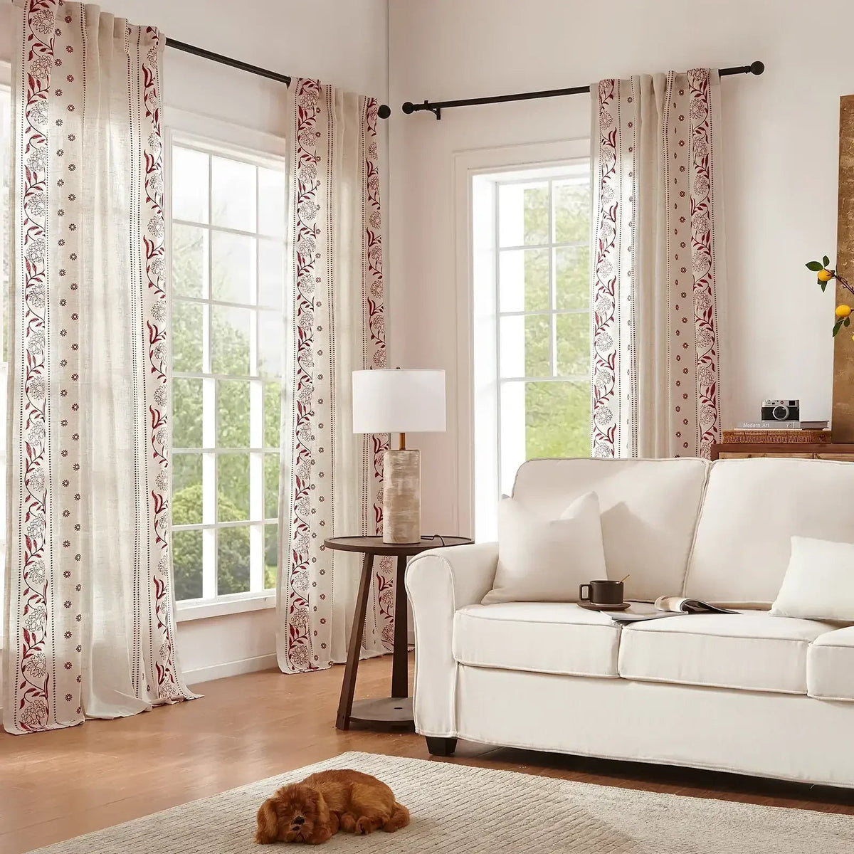 Window Curtain, Hydrangea Embroidered Linen Curtains (2 for Bedrooms, Living Rooms and Home Privacy, 6 Sizes and 6 Colors image 20