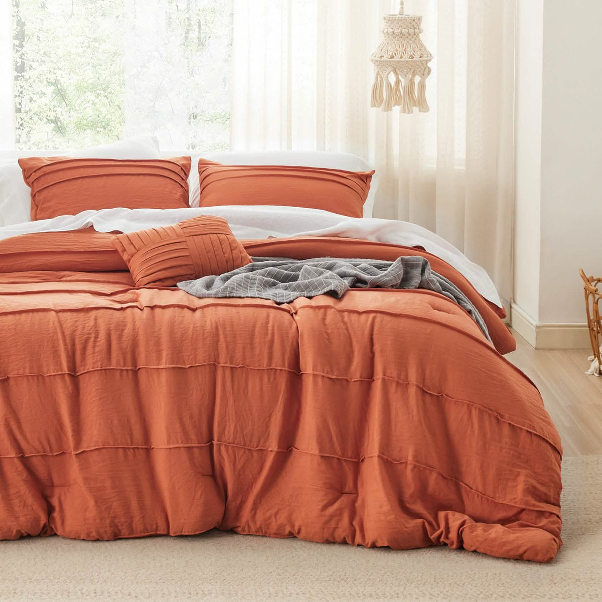 Bed Comforter, Pinch Pleat Set for Year-Round Bedroom Comfort and Restful Sleep, 5 Sizes and 19 Colors image 20