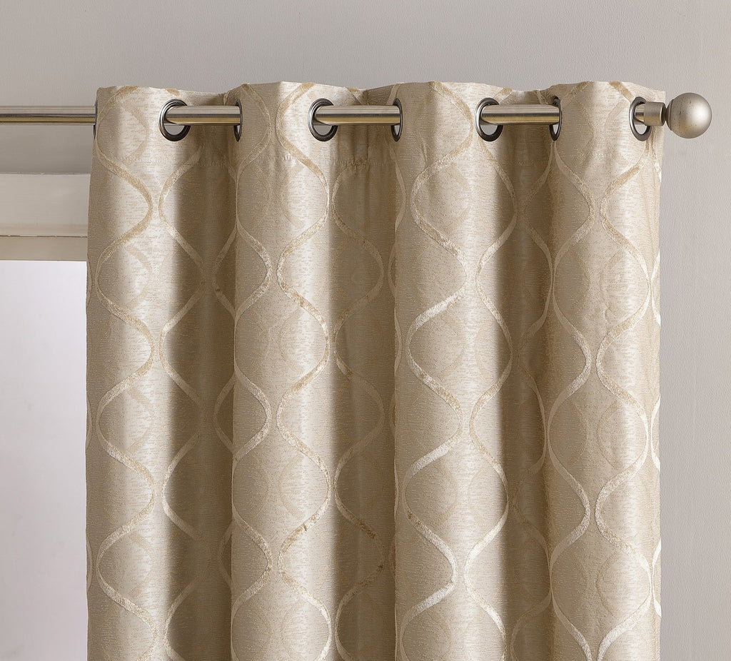 Window Curtain, Versailles Lattice Flocked 100% Blackout, Machine-Washable Care for Bedrooms, Living Rooms and Home Privacy image 20