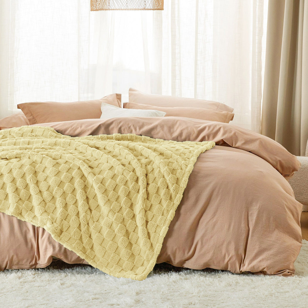 Cozy Throw Blanket, Jacquard Shaggy Sherpa for Living Rooms, Bedrooms and Everyday Lounging, 4 Sizes and 19 Colors image 20