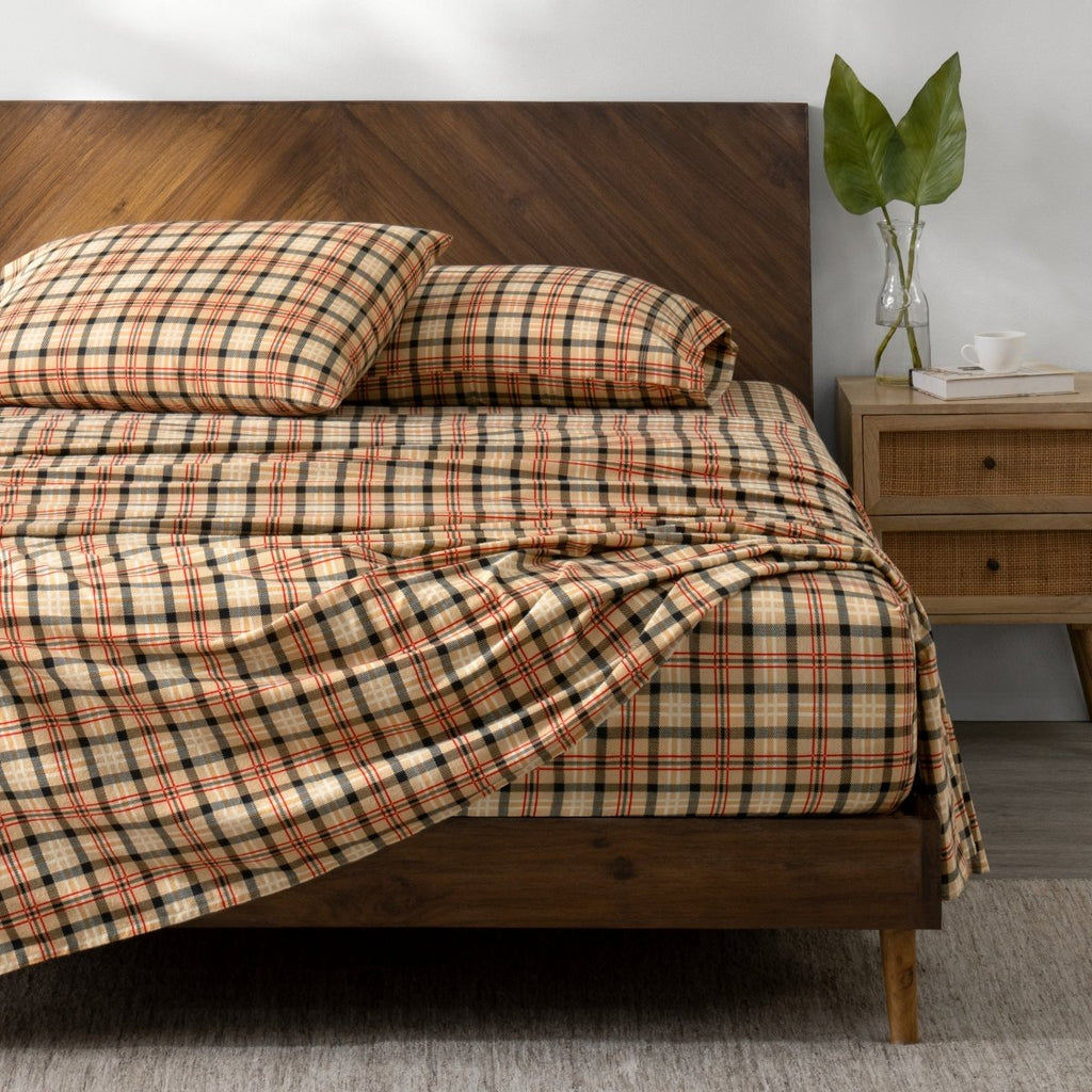 Bed Sheet Set, Cotton Flannel Prints for Master Bedrooms, Guest Beds and Daily Use, 7 Sizes and 30 Colors image 20