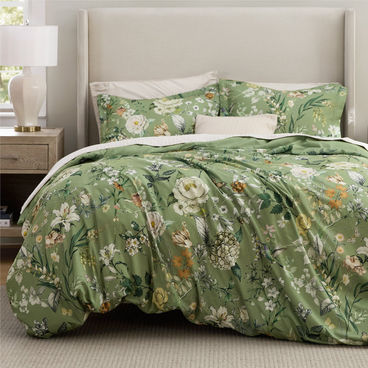 Bed Comforter, Retro Botanical Set for Everyday Bedding and Comfortable Sleep, 4 Sizes and 9 Colors image 20