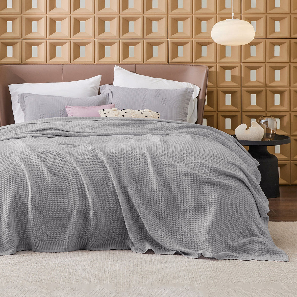 Cozy Throw Blanket, Cotton Waffle Weave, Lightweight Design, Breathable Construction for Living Rooms, Bedrooms and Everyday Lounging image 20