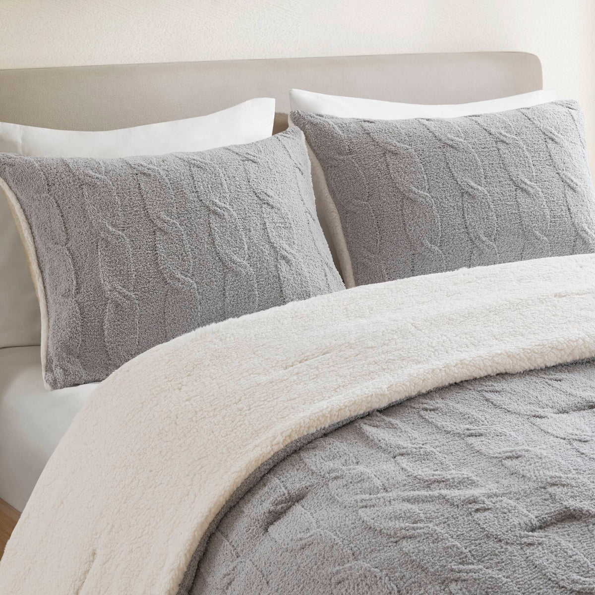 Bed Comforter, Riordan Waffle Knit Chenille Set, Machine-Washable Care for Everyday Bedding and Comfortable Sleep, 3 Sizes and 4 Colors image 21