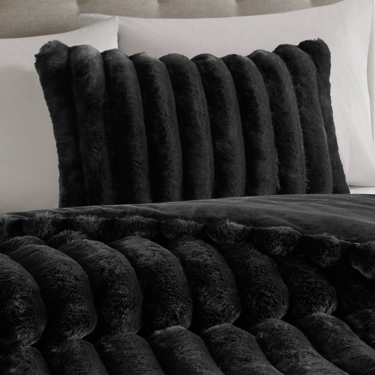 Bed Comforter, Jasmine Ultrasoft Faux Fur Ribbed Set, Lightweight Design for Year-Round Bedroom Comfort and Restful Sleep image 21