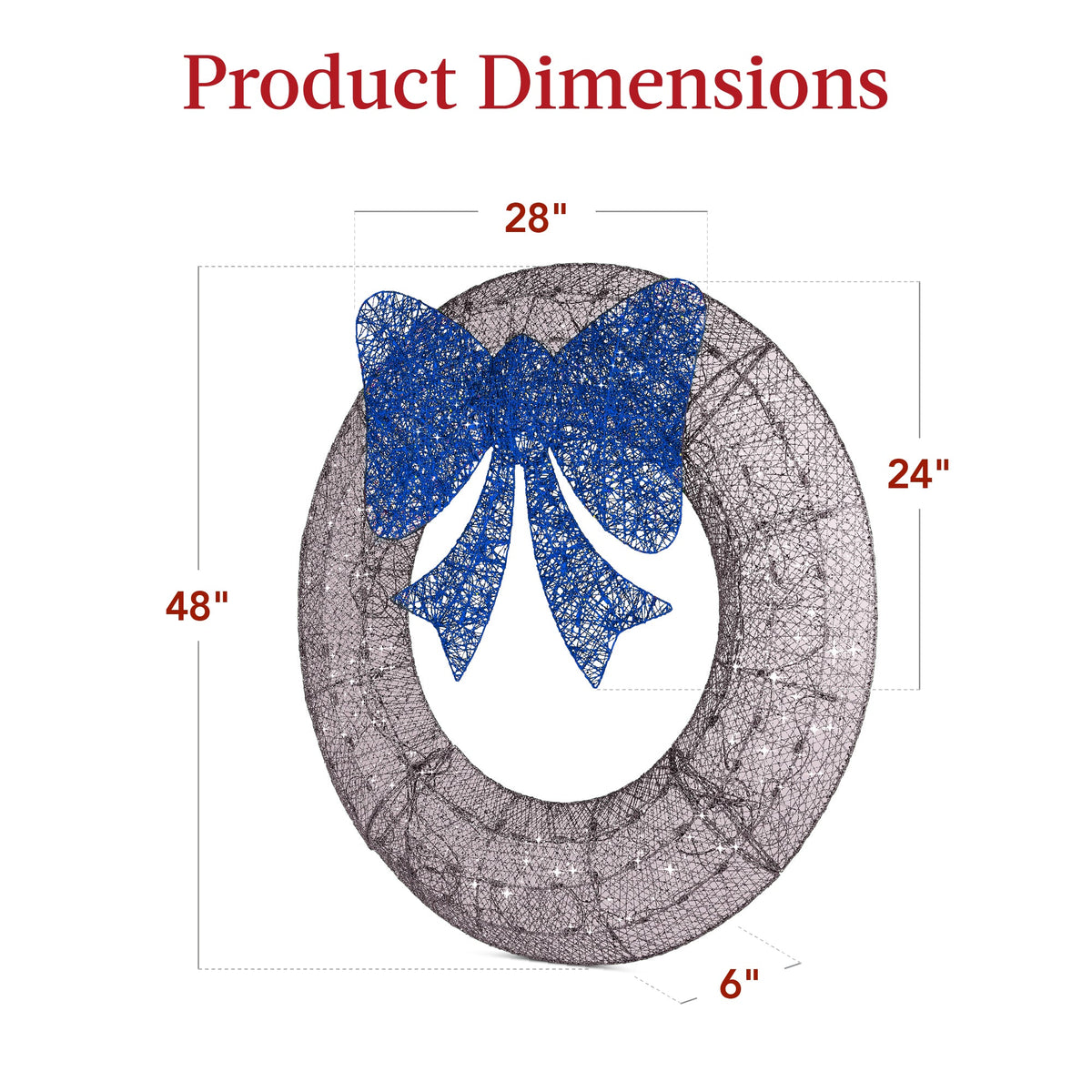 Seasonal Home Decor, Pre Lit Outdoor Christmas Wreath, LED Metal for Mantels, Tables and Seasonal Decorating, 5 Color Options image 21
