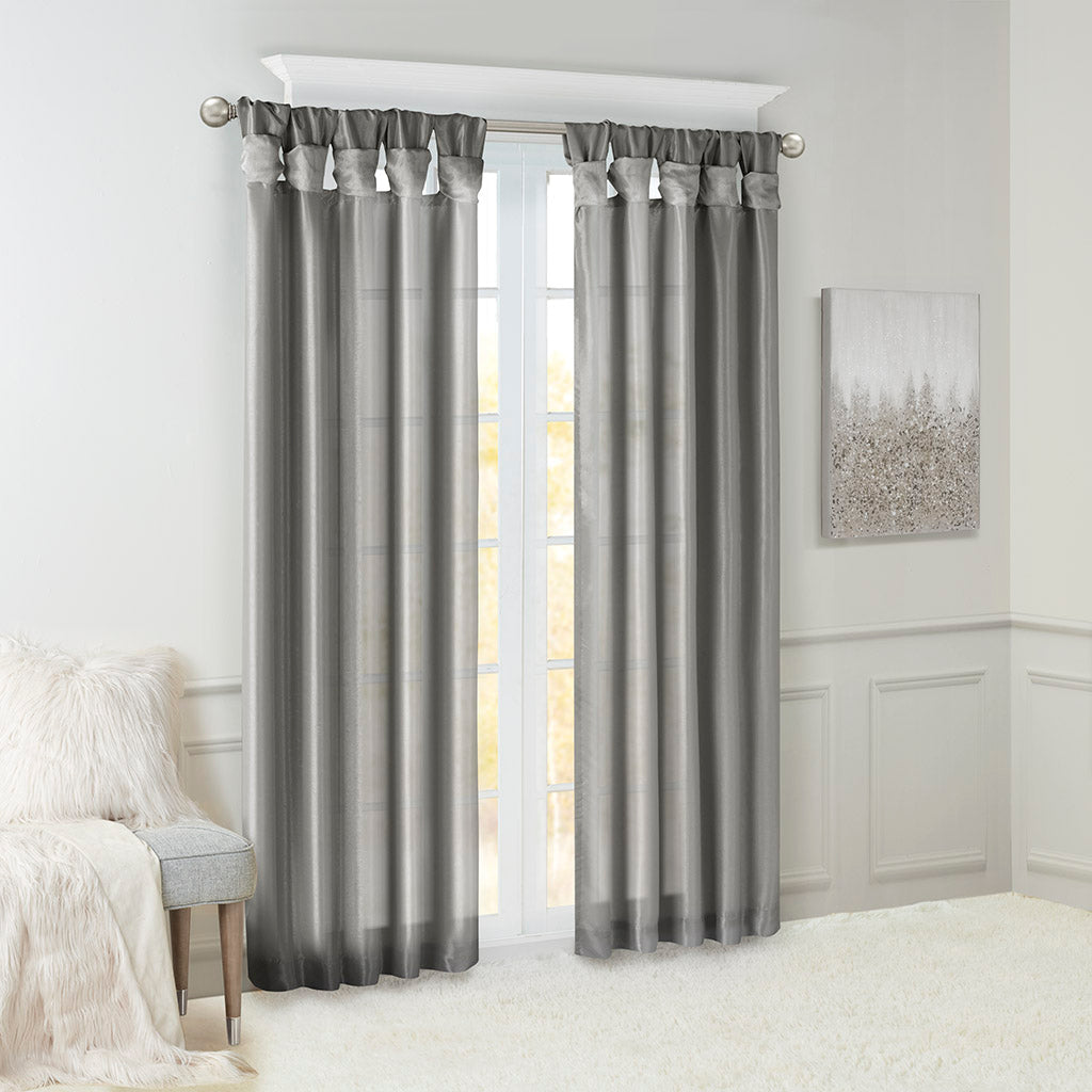 Window Curtain, Emilia Twist Tab Lined Panel, Machine-Washable Care for Windows, Room Styling and Everyday Privacy, 5 Sizes and 14 Colors image 21