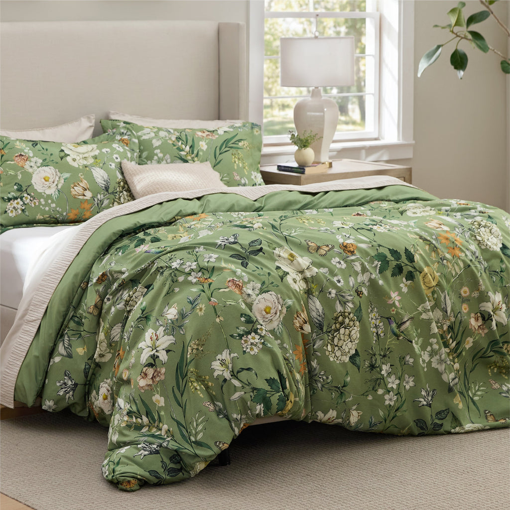 Bed Comforter, Retro Botanical Set for Everyday Bedding and Comfortable Sleep, 4 Sizes and 9 Colors image 21