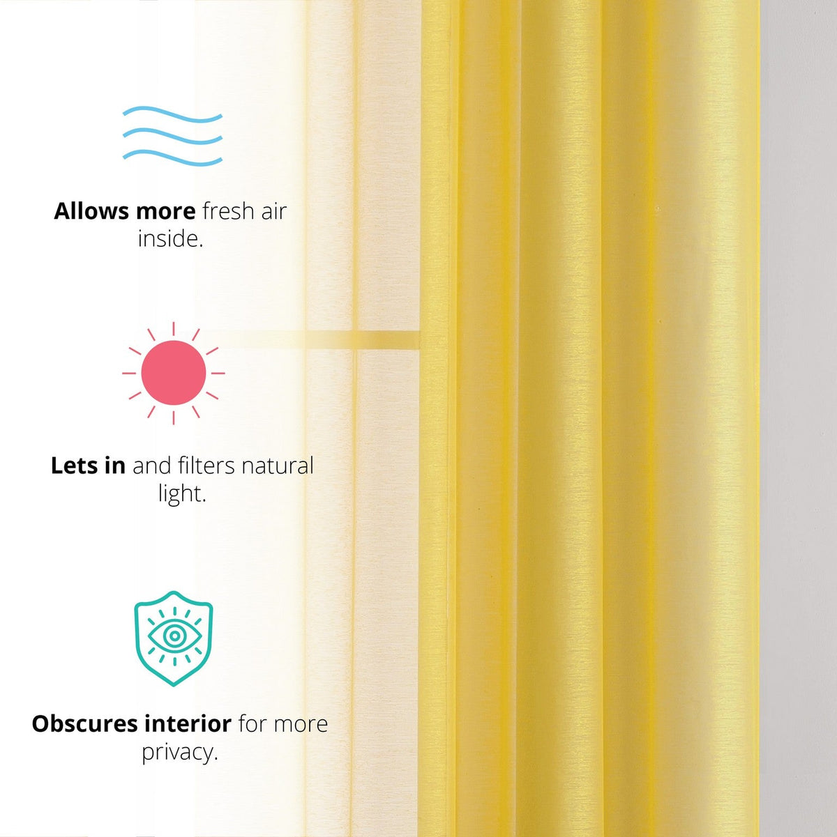 Window Curtain, Victoria Semi Sheer Grommet Panels for Windows, Room Styling and Everyday Privacy, 14 Sizes and 28 Colors image 21