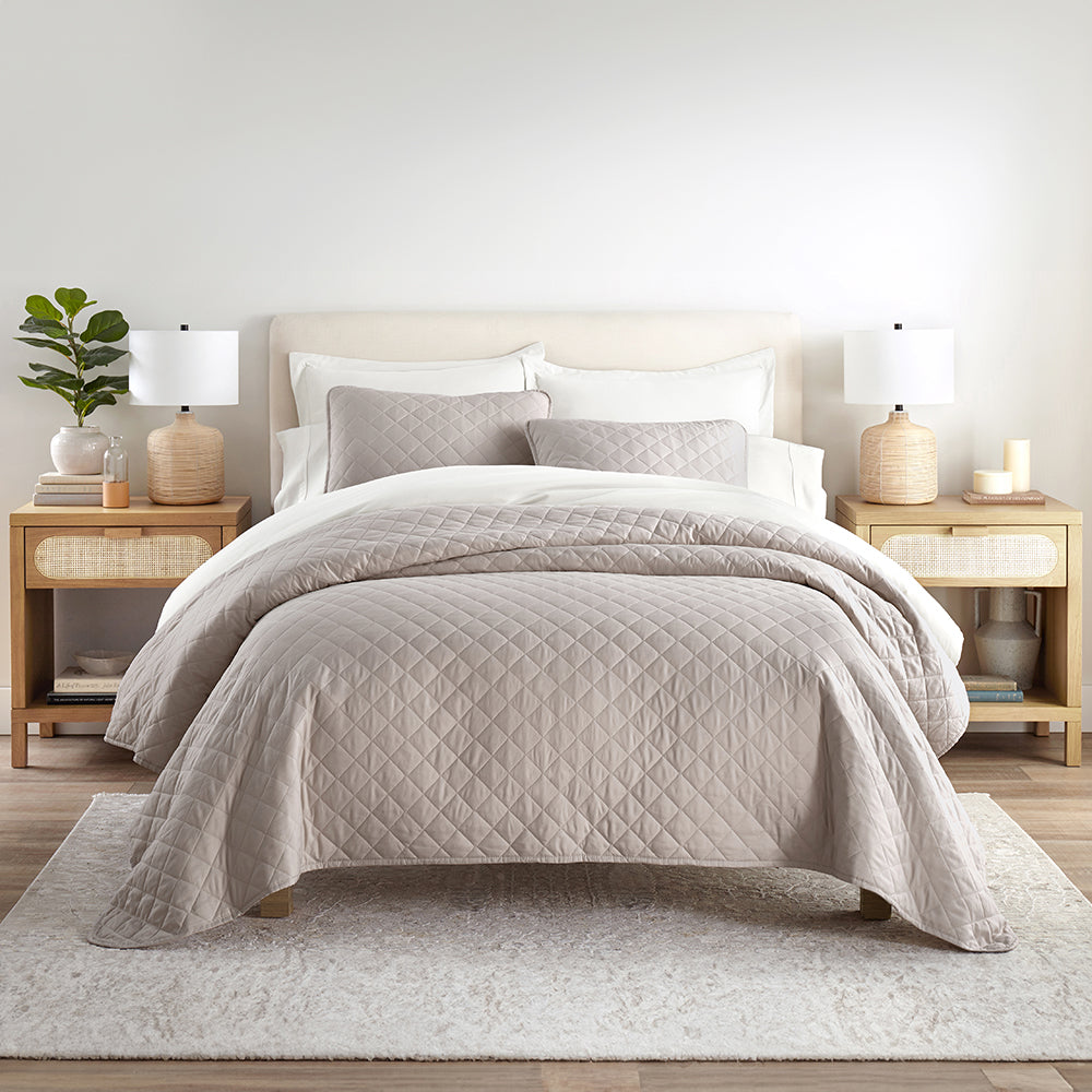 Bed Quilt, 3 Piece Diamond Stitch Quilted Coverlet Set for Guest Beds and Layered Bedroom Styling, 3 Sizes and 6 Colors image 21