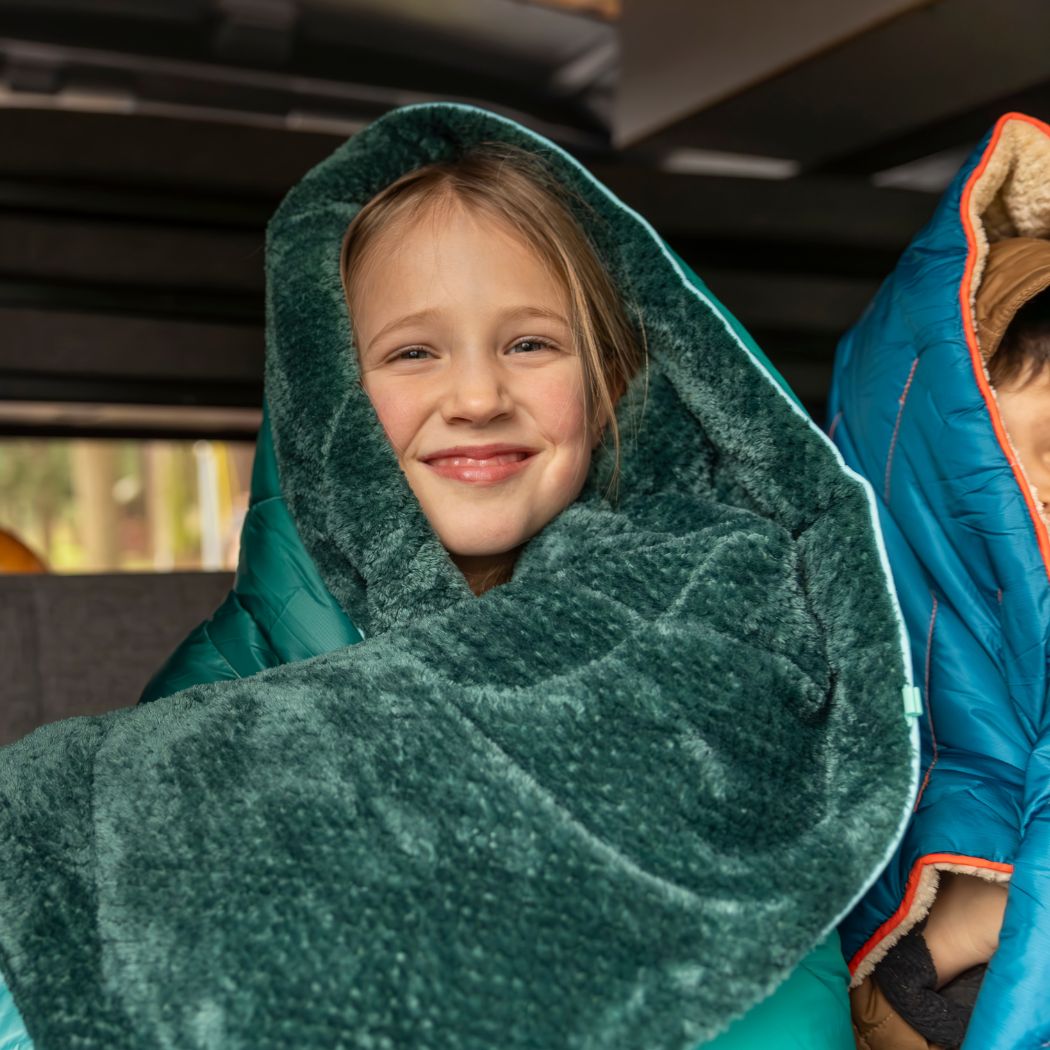 Puffy Blanket, Fleece Jade Fade, Weather-Resistant Shell for Camping, Cabins and Outdoor Relaxation, 3 Size Options image 21