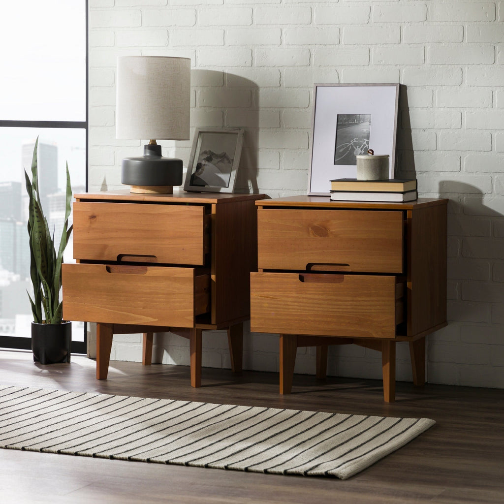 Nightstand, Sloane Mid Century Modern Solid Wood, Lightweight Design for Bedside Storage, Bedroom Organization and Guest Rooms image 21