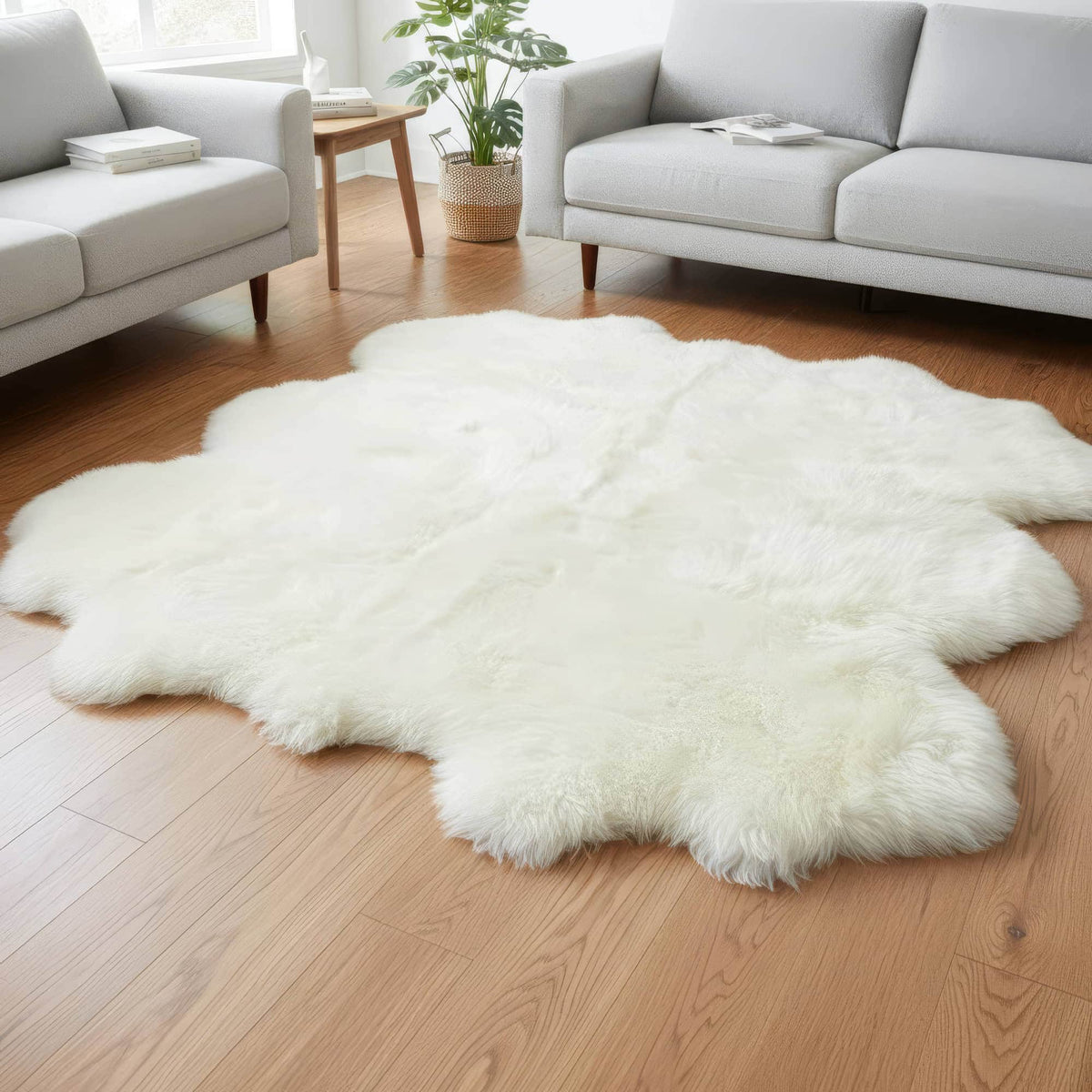 Area Rug, Genuine Sheepskin Fluffy Soft Pile Shaggy 100% for Hallways, Dining Spaces and Home Decor, 5 Size Options image 21