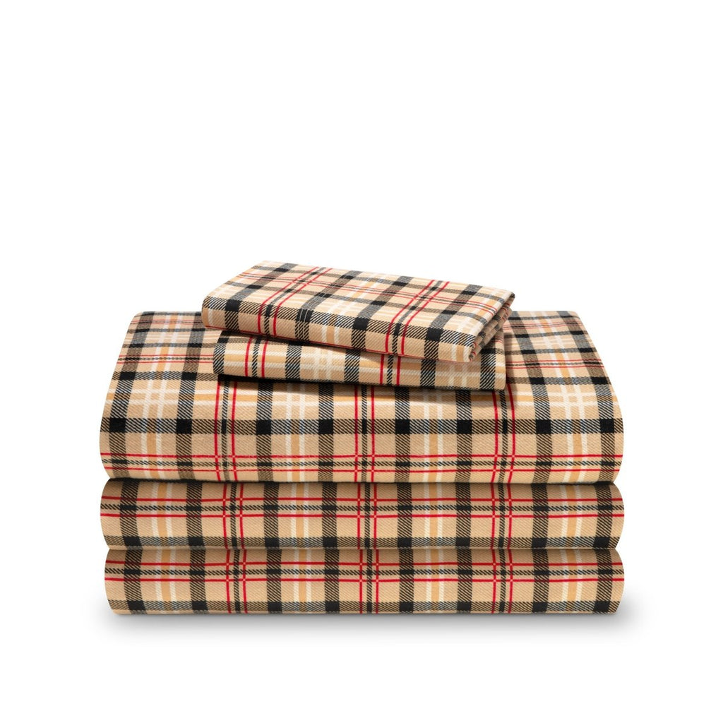 Bed Sheet Set, Cotton Flannel Prints for Master Bedrooms, Guest Beds and Daily Use, 7 Sizes and 30 Colors image 21