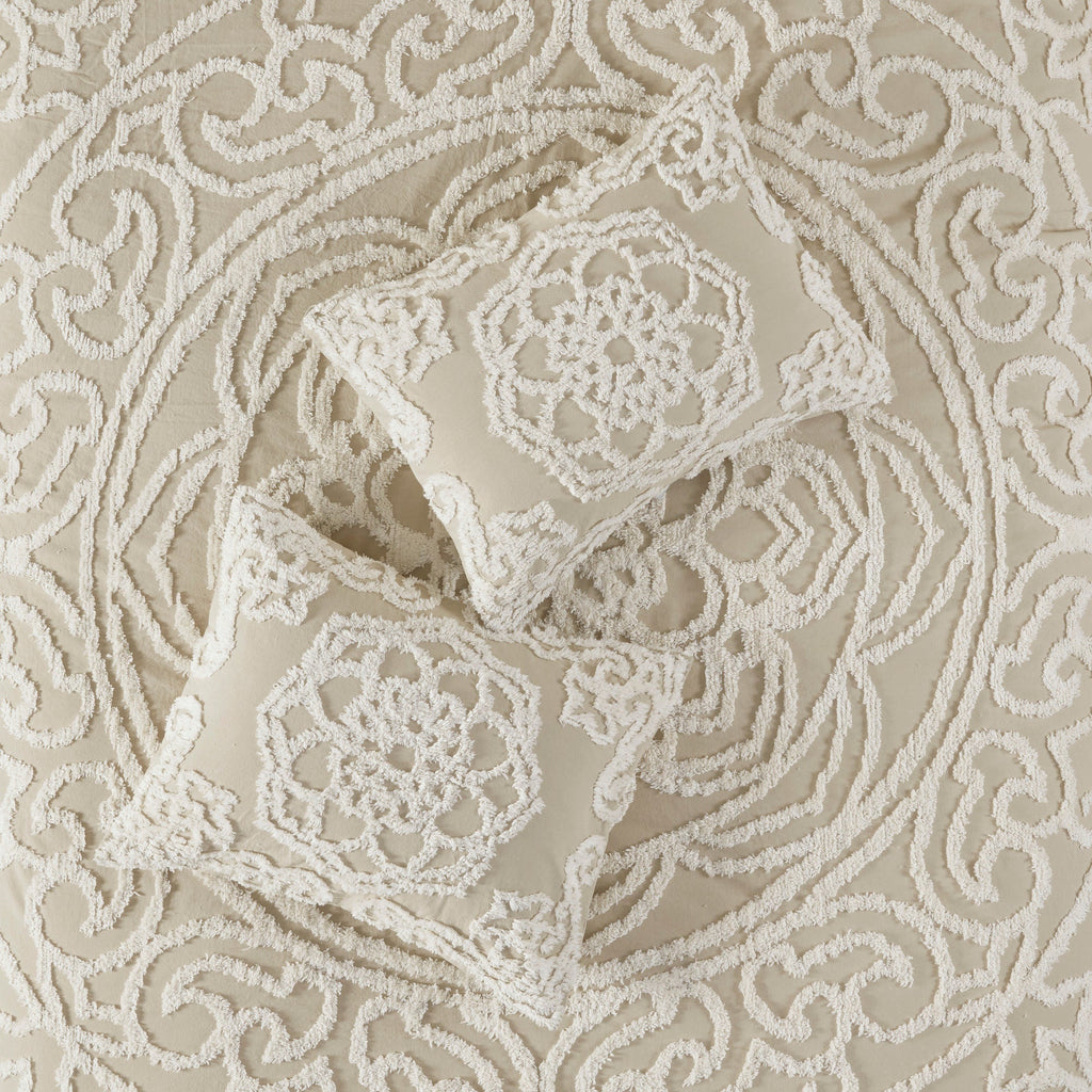 Bed Quilt, Laetitia Tufted Cotton Chenille Medallion, Machine-Washable Care for Bedroom Layering and Everyday Bedding, 3 Size Options image 21