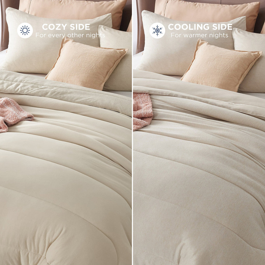 Bed Comforter, Reversible Warm and Cooling Set, Breathable Construction for Year-Round Bedroom Comfort and Restful Sleep image 21