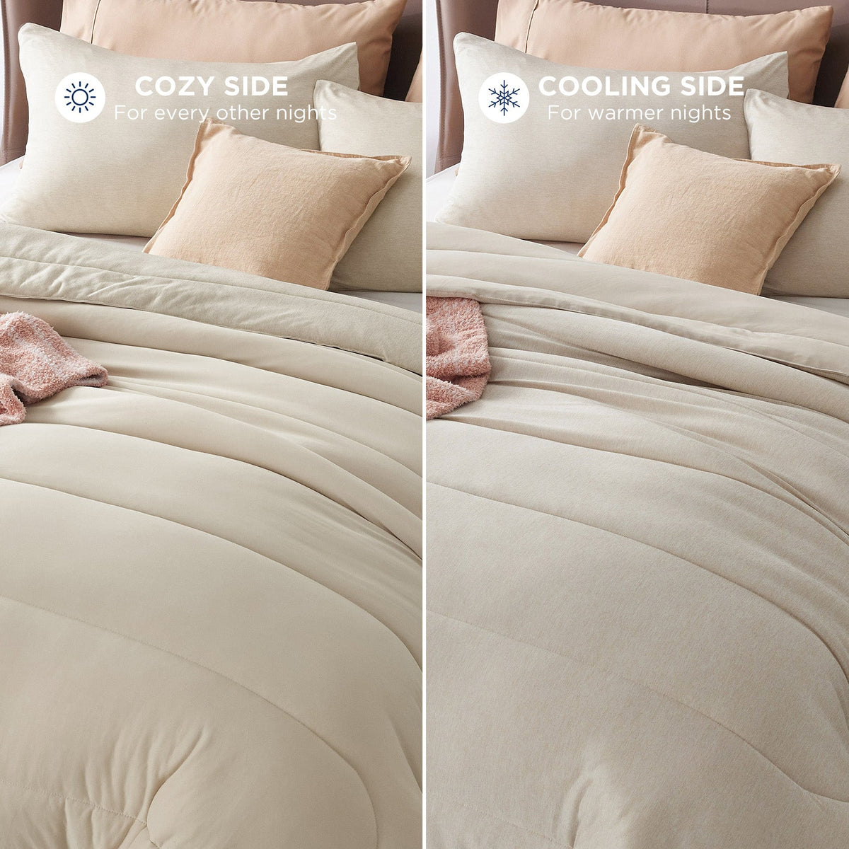 Bed Comforter, Reversible Warm and Cooling Set, Breathable Construction for Year-Round Bedroom Comfort and Restful Sleep image 21