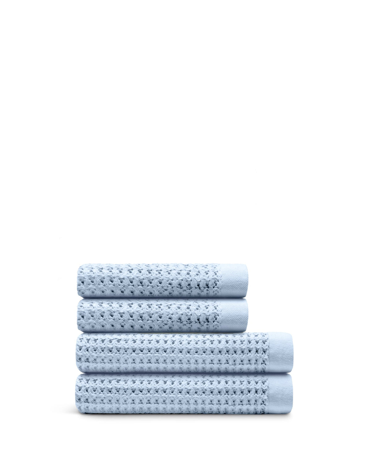 Bath Towel Set, Supima Waffle 4pc Bundle for Home Bathrooms and Everyday Care, 13 Color Options image 21
