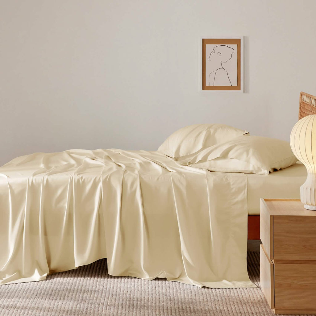 Bed Sheet Set, Rayon Derived from Bamboo, Cooling Comfort, Breathable Construction for Everyday Bedroom Comfort and Guest Rooms image 22