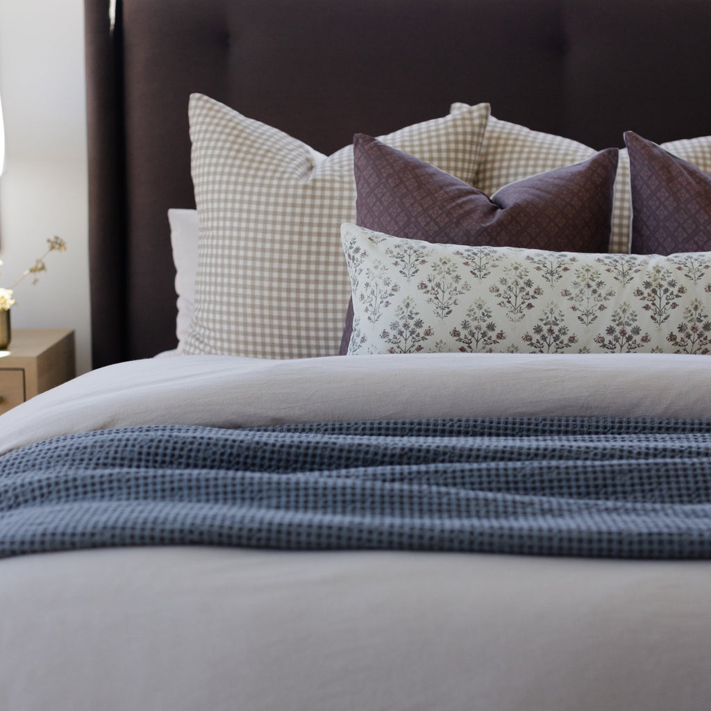 Decorative Pillow Cover Set, Tan Gingham 18" 22" 24" 26", Lightweight Design for Bedroom Styling and Living Room Decor, 5 Size Options image 22