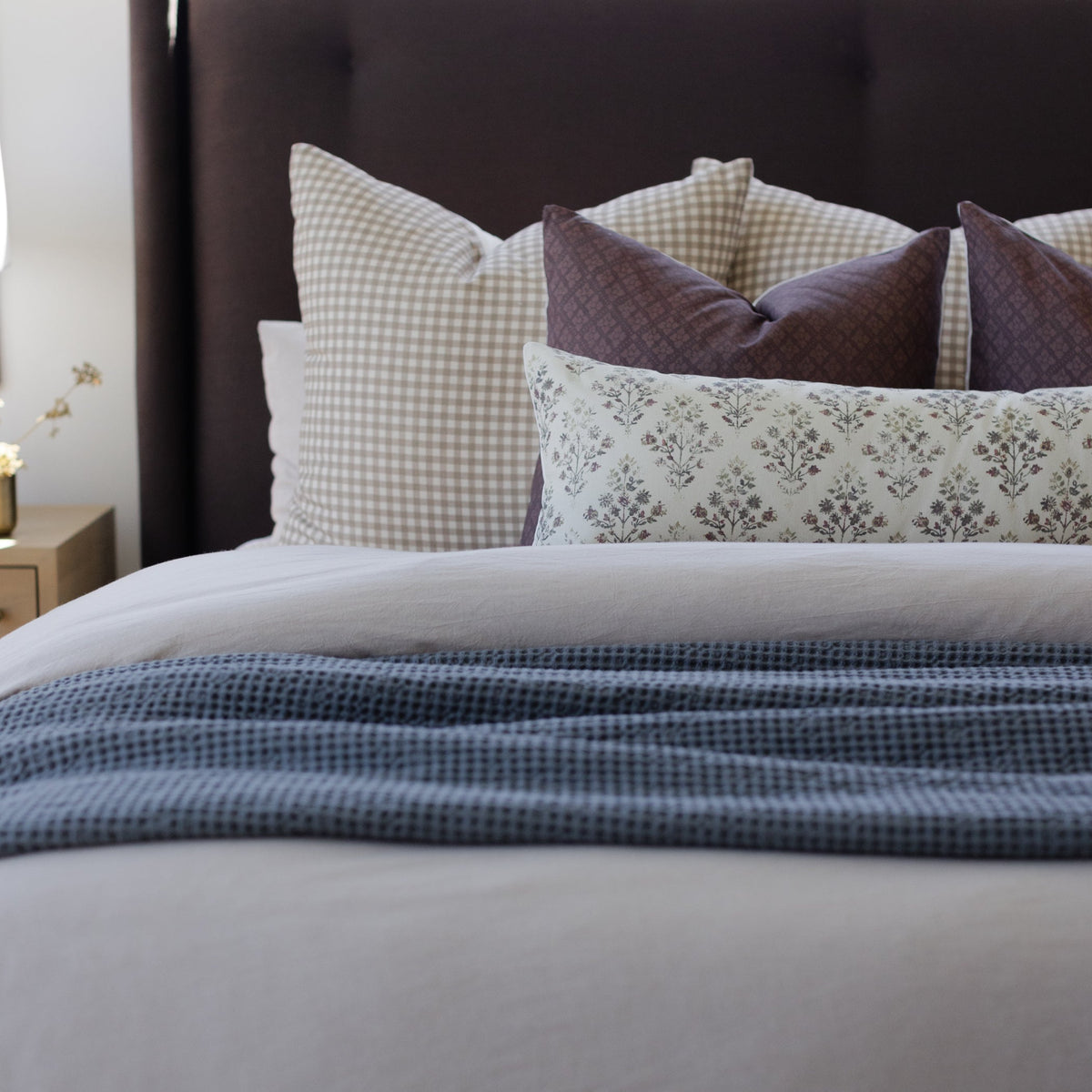 Decorative Pillow Cover Set, Tan Gingham 18" 22" 24" 26", Lightweight Design for Bedroom Styling and Living Room Decor, 5 Size Options image 22